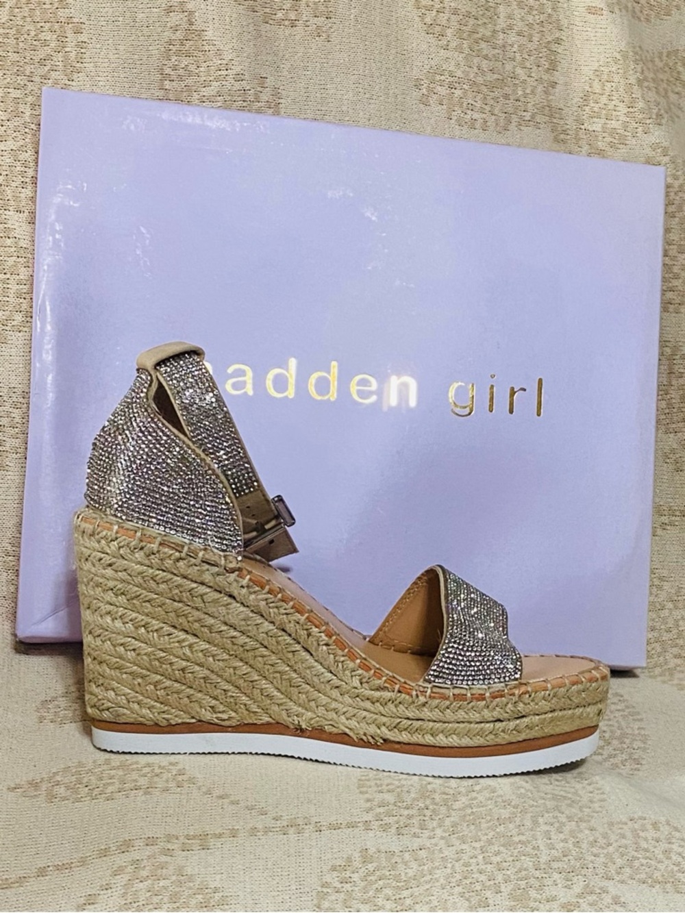 Madden Girl Rhinestone Espadrille Wedges - Picture 3 of 12